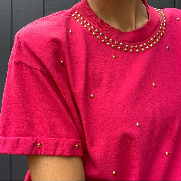 SOLD!!Vintage Gepetto pink gold studded tee - Picture 6 of 6